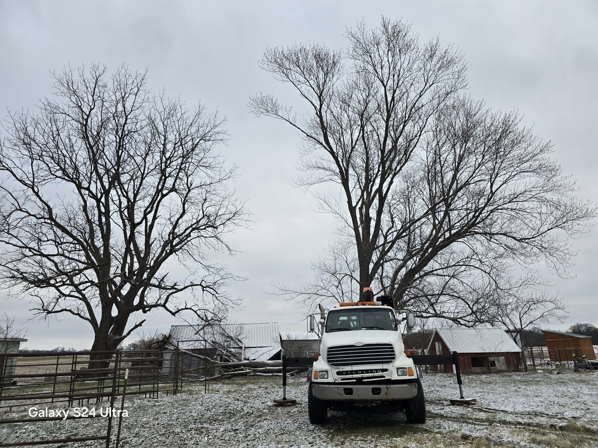Sterling crane truck positioned at a removal